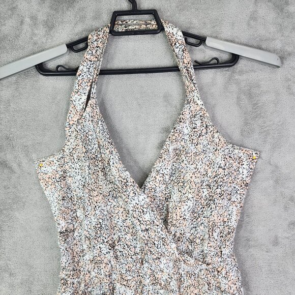 Women's BCBG Generation Halter Neck Pink & White Romper 2" Inseam Size M - Picture 4 of 13